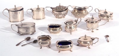 Lot 145 - Large quantity of silver condiments to include...