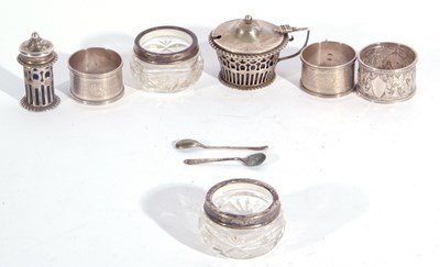 Lot 147 - Mixed lot to include a pair of silver...