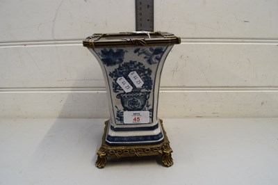 Lot 45 - CONTEMPORARY BLUE AND WHITE CRACKLE GLAZED...