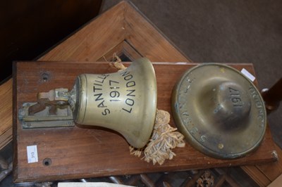 Lot 313 - Shipping interest, a brass ships bell marked...