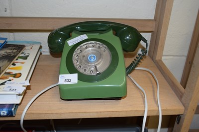 Lot 532 - VINTAGE BT GREEN PLASTIC TELEPHONE