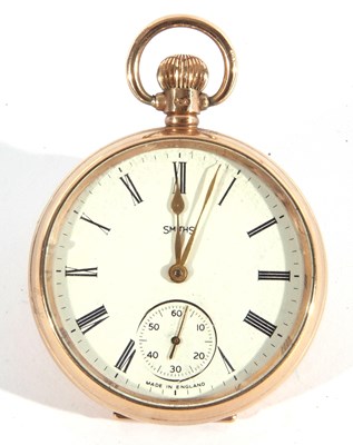 Lot 194A - A 9ct Gold Smiths pocket watch, 50mm dial,...