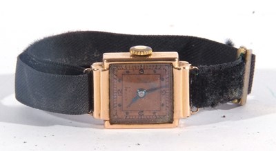 Lot 211A - 18ct gold ladies cocktail watch. Stamped on...