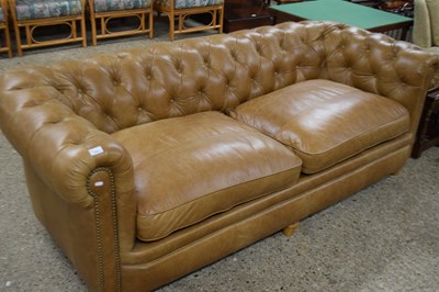 Lot 335 - ALEXANDER & JAMES BROWN LEATHER CHESTERFIELD...