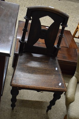 Lot 372 - LATE VICTORIAN OAK HALL CHAIR