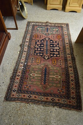 Lot 393 - MIDDLE EASTERN WOOL FLOOR RUG DECORATED WITH...