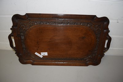 Lot 10 - SOUTH EAST ASIAN CARVED HARDWOOD SERVING TRAY