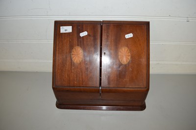 Lot 51 - EDWARDIAN MAHOGANY AND INLAID WEDGE FORMED...