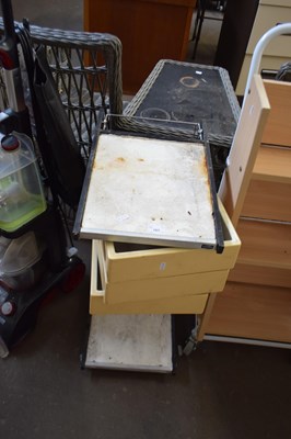 Lot 783 - METAL FRAMED TROLLEY WITH PULL OUT DRAWERS...