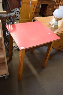 Lot 784 - RED MELOMINE TOP KITCHEN TABLE