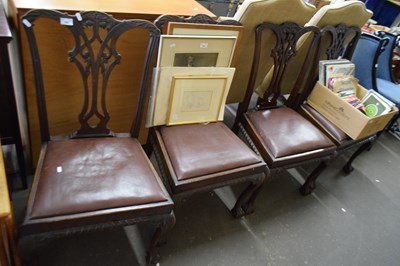 Lot 795 - SET OF FOUR EARLY 20TH CENTURY CHIPPENDALE...