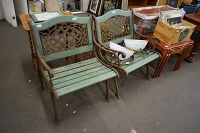 Lot 804 - PAIR OF IRON FRAMED GARDEN CHAIRS