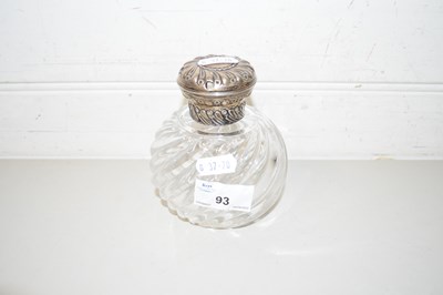 Lot 93 - A SILVER TOPPED CLEAR GLASS DRESSING TABLE JAR