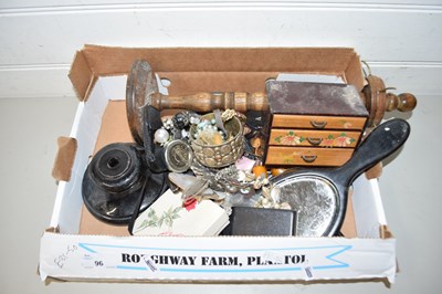 Lot 96 - BOX OF VARIOUS MIXED ITEMS, COSTUME JEWELLERY,...
