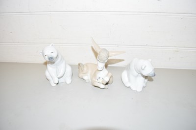 Lot 98A - TWO LLADRO MODEL POLAR BEARS AND A FURTHER...
