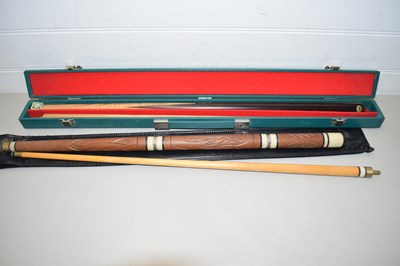 Lot 161 - TWO SNOOKER CUES