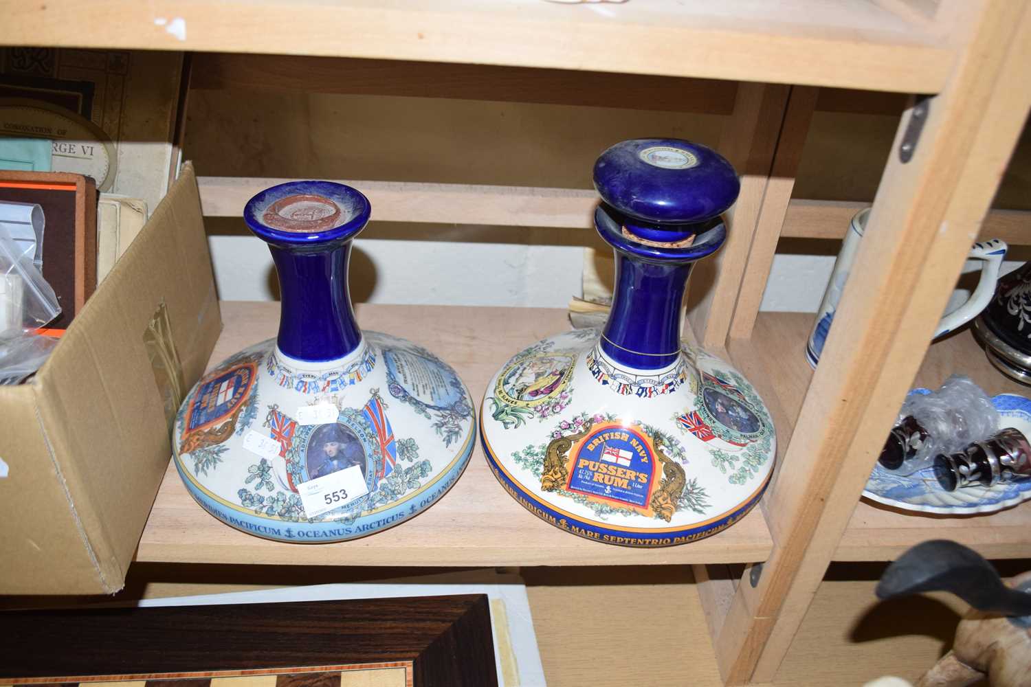 Lot 553 - TWO WADE DECANTERS OF NELSONS BRITISH NAVY...