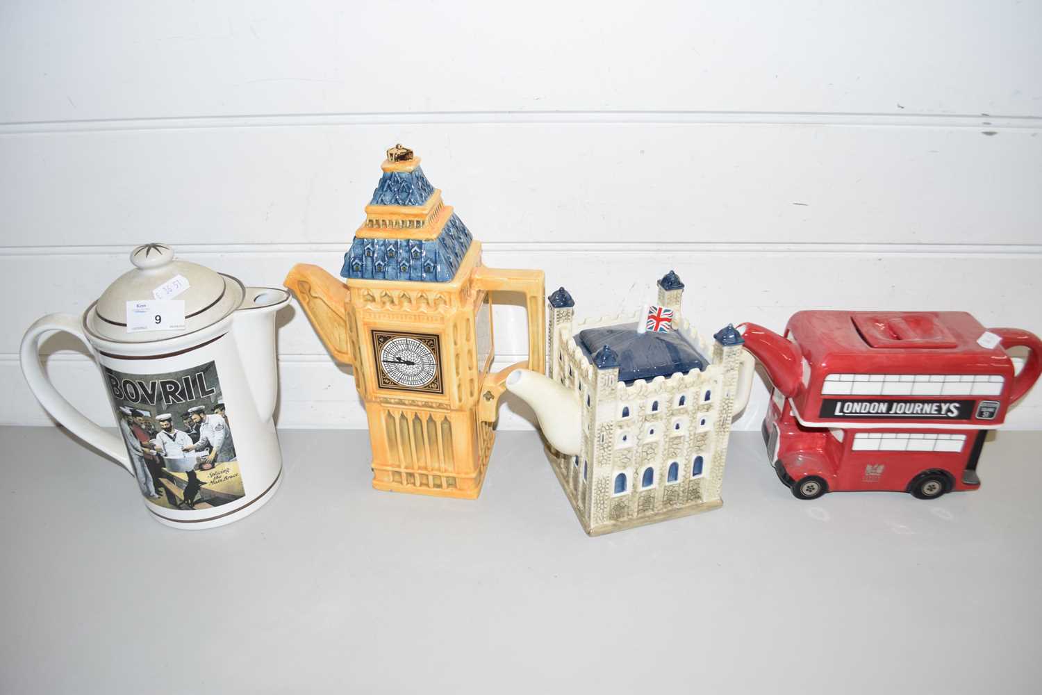 Lot 9 - THREE VARIOUS NOVELTY LONDON THEMED TEAPOTS...