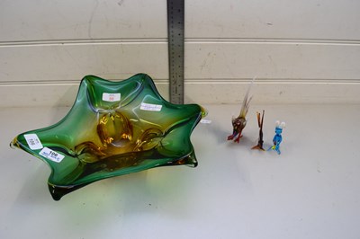 Lot 56 - MURANO STYLE ART GLASS BOWL AND SMALL GLASS...
