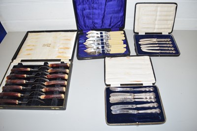 Lot 50 - MIXED LOT COMPRISING TWO CASES OF SILVER...