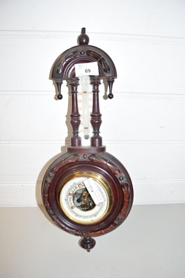 Lot 69 - LATE VICTORIAN COMBINATION BAROMETER AND...