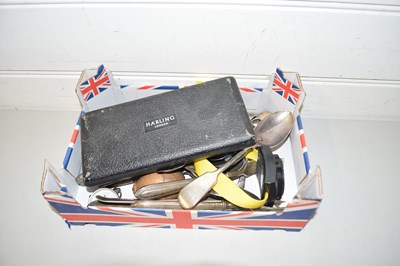 Lot 95 - BOX OF VARIOUS ASSORTED CUTLERY, CASED DRAWING...
