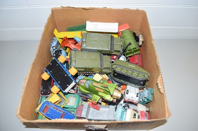 Lot 129 - BOX OF VARIOUS DINKY AND OTHER TOY VEHICLES TO...