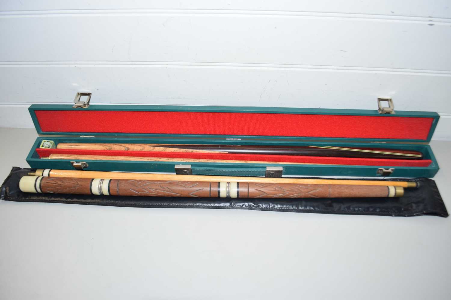 Lot 161 - TWO SNOOKER CUES