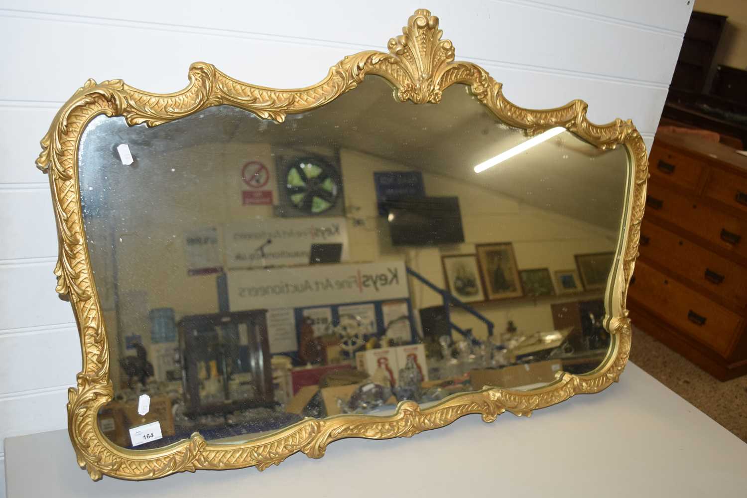 Lot 164 PEERART WALL MIRROR IN CAST METAL FOLIATE