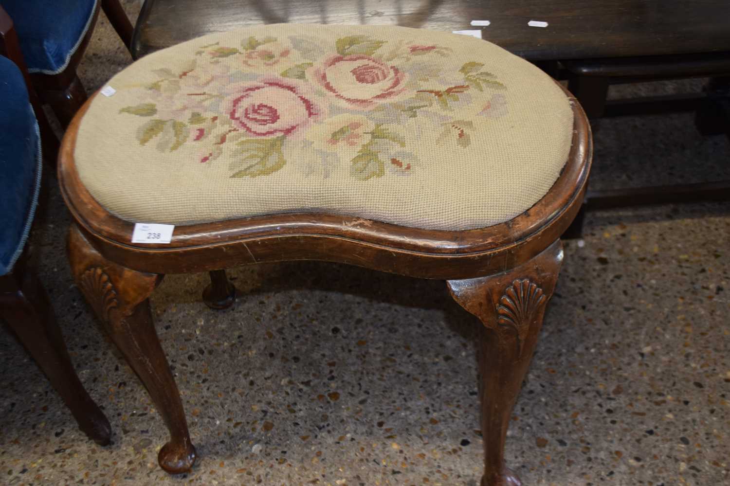Lot 238 KIDNEY SHAPED TAPESTRY TOP DRESSING TABLE
