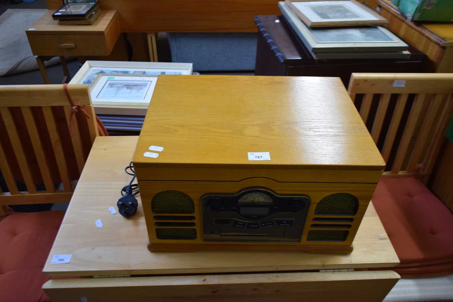 Lot 787 - STORTFORD WOODEN CASED STEREO/RECORD PLAYER