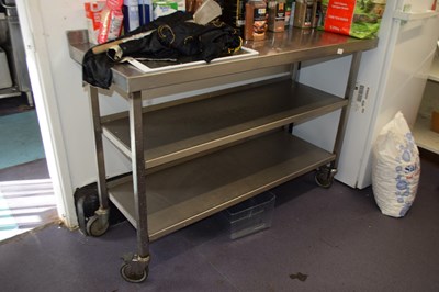 Lot 4 - Stainless steel free wheeling kitchen work...