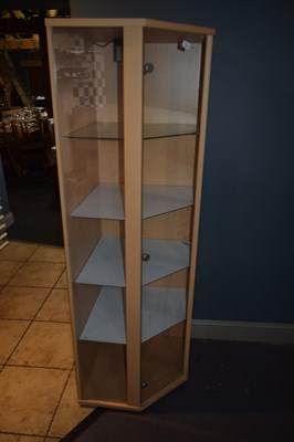 Lot 51 - Glass fronted corner display cabinet with...