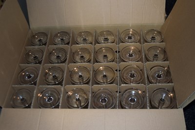 Lot 121 - Box containing 24, 35cl wine glasses