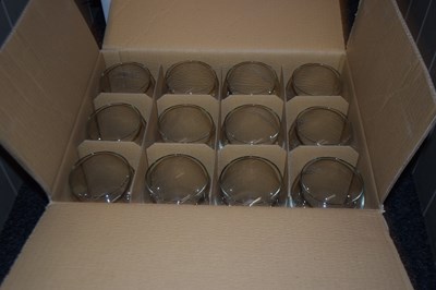 Lot 122 - Box containing 12 Schweppes branded glasses