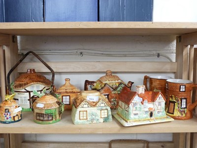 Lot 533 - MIXED LOT: VARIOUS COTTAGE FORMED TEAPOTS,...