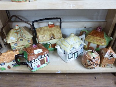 Lot 535 - MIXED LOT:  COTTAGE WARE FORMED TEAPOTS AND...