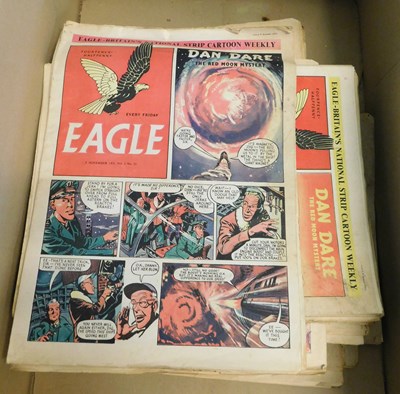 Lot 95 - One box: EAGLE comic, 1951-61, 63 issues...