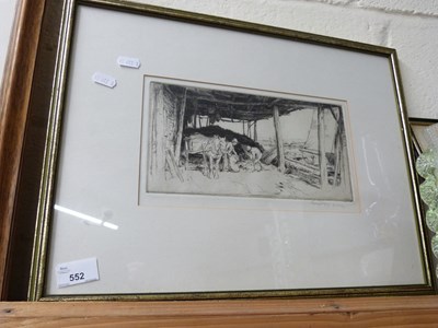 Lot 552 - GEORGE SOPER STUDY OF WORKERS LOADING SACKS AT...