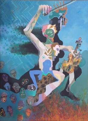 Lot 38 - Tom Phillips (British b. 1937) "Orpheus" oil...