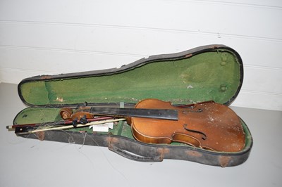 Lot 24 - CASED VINTAGE VIOLIN BEARING A SPURIOUS...