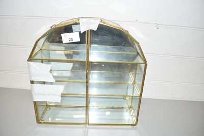 Lot 25 - SMALL GLASS AND METAL MOUNTED TABLE TOP...
