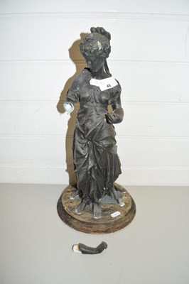 Lot 46 - 19TH CENTURY SPELTER FIGURE OF A LADY,...