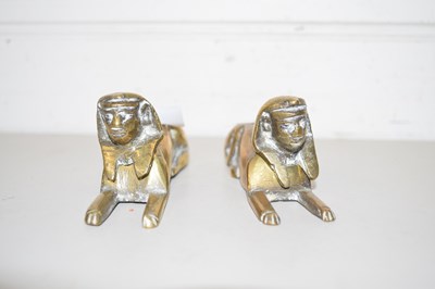 Lot 107 - PAIR OF SMALL BRASS INKWELLS FORMED AS...