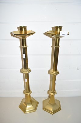 Lot 156 - PAIR OF LARGE BRASS CANDLESTICKS