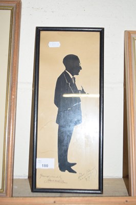 Lot 180 - SILHOUETTE PICTURE OF A GENT SMOKING A PIPE,...