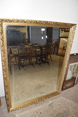 Lot 209 - LARGE RECTANGULAR BEVELLED WALL MIRROR IN GILT...