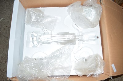 Lot 226 - TWO BOXED AS NEW CUT GLASS CANDLEABRA