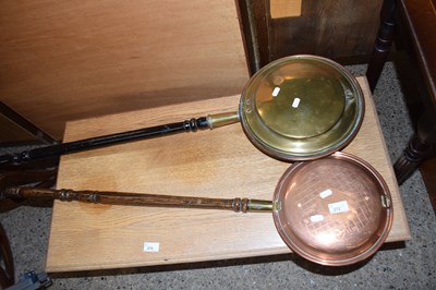 Lot 272 - TWO COPPER AND BRASS BED WARMING PANS