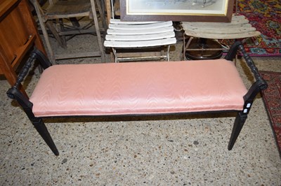 Lot 278 - LATE VICTORIAN SMALL DUET STOOL OR WINDOW SEAT...